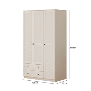 Ντουλάπα Moutsouna Λευκό Ματ 105x52x210 εκ. Μελαμίνης Κωδ. 01