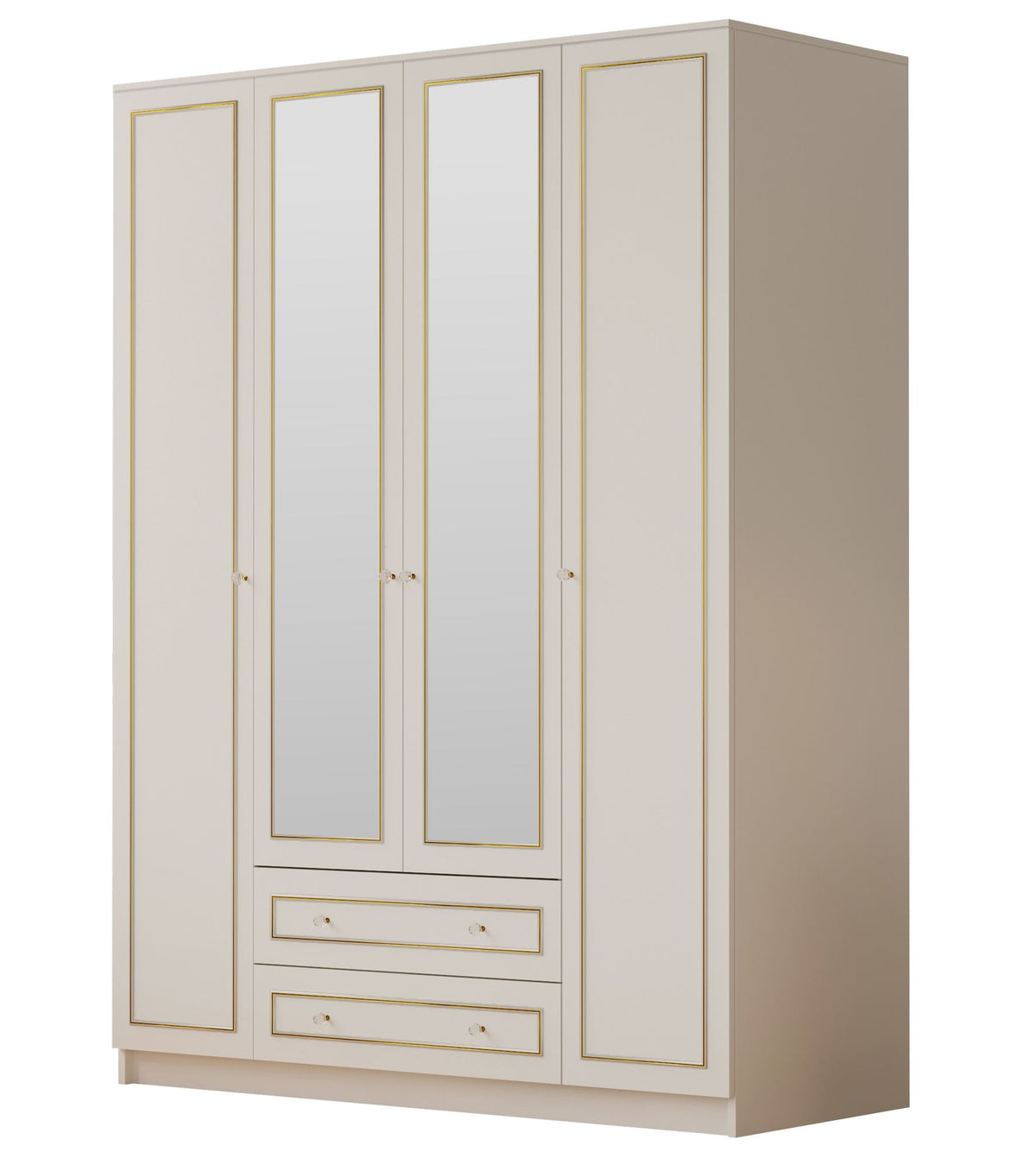 Ντουλάπα Koritsa Λευκό Ματ 140x52x180 εκ. Μελαμίνης