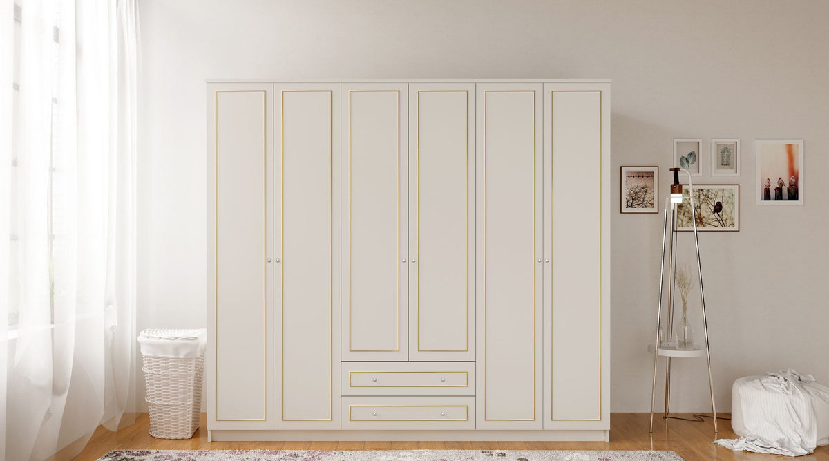 Ντουλάπα Koritsa Λευκό Ματ 210x52x180 εκ. Μελαμίνης