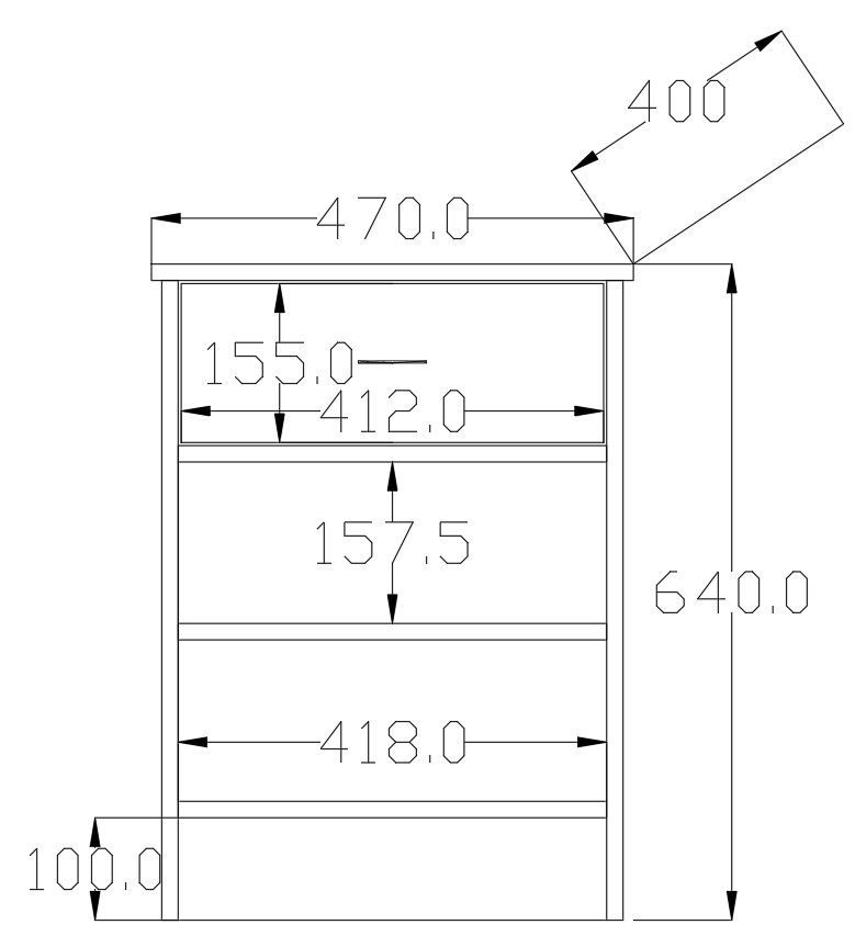 Κομοδίνο Rodopoli Λευκό Ματ 45x40x64 εκ. Μελαμίνης Κωδ. 03