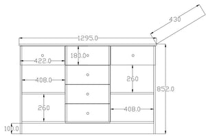 Συρταριέρα Rodopoli Λευκό Ματ 130x43x85 εκ. Μελαμίνης