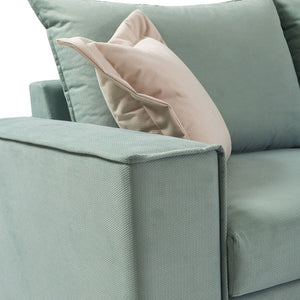 Γωνιακός καναπές αριστερή γωνία Romantic  ύφασμα ciel-cream 290x235x95εκ - Pakobazaar