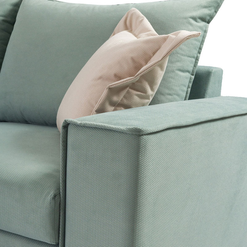 Γωνιακός καναπές δεξιά γωνία Romantic  ύφασμα Ciel-Cream 290x235x95εκ - Pakobazaar