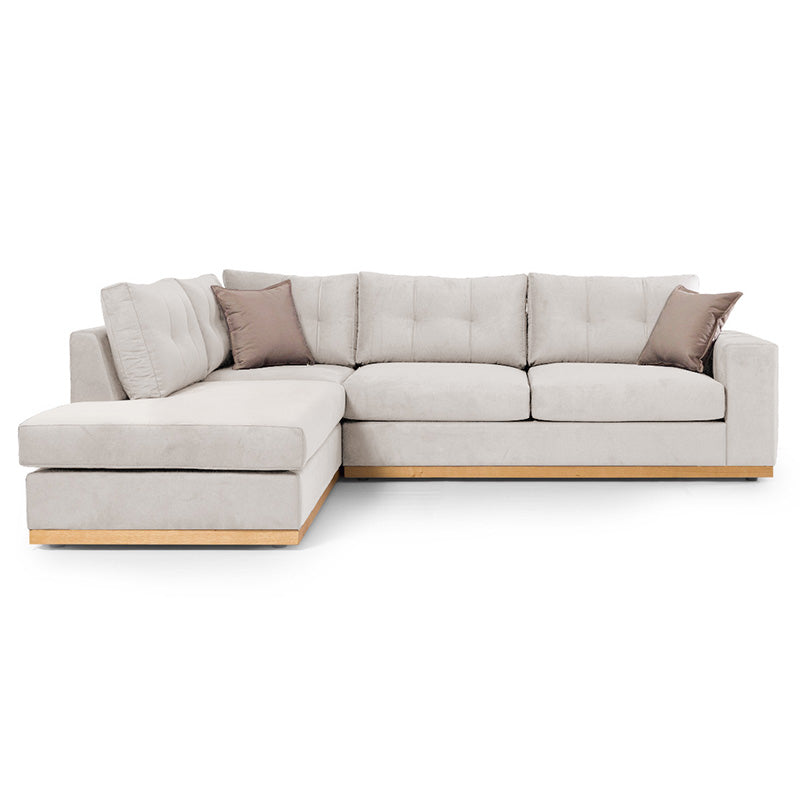 Γωνιακός καναπές δεξιά γωνία Boston  ύφασμα cream-mocha 280x225x90εκ - Image 3