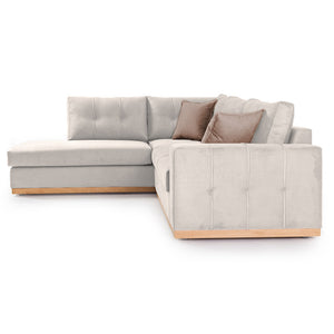 Γωνιακός καναπές δεξιά γωνία Boston  ύφασμα cream-mocha 280x225x90εκ - Image 4