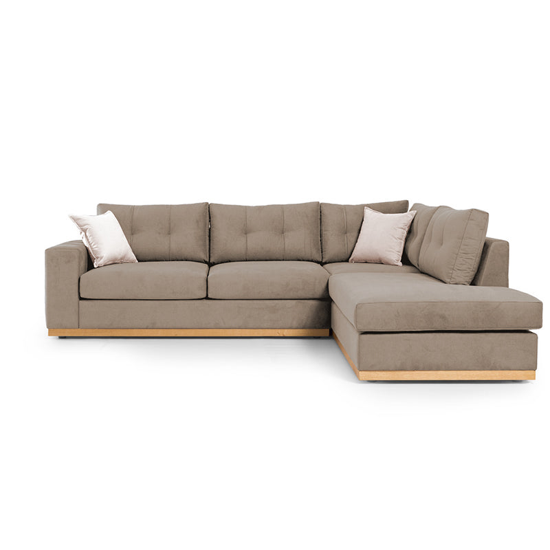 Γωνιακός καναπές αριστερή γωνία Boston  ύφασμα mocha-cream 280x225x90εκ - Pakobazaar