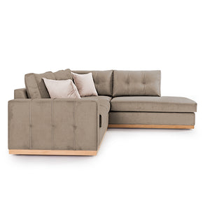 Γωνιακός καναπές αριστερή γωνία Boston  ύφασμα mocha-cream 280x225x90εκ - Pakobazaar