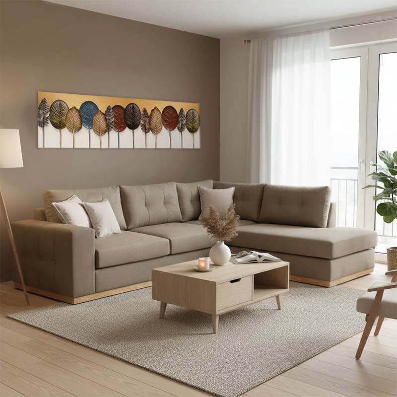 Γωνιακός καναπές αριστερή γωνία Boston  ύφασμα mocha-cream 280x225x90εκ - Pakobazaar