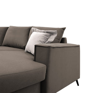 Γωνιακός καναπές Fabulous  αναστρέψιμος ύφασμα mocha-cream 240x165x95εκ - Image 6