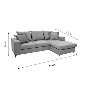 Γωνιακός καναπές Fabulous  αναστρέψιμος ύφασμα mocha-cream 240x165x95εκ - Image 8