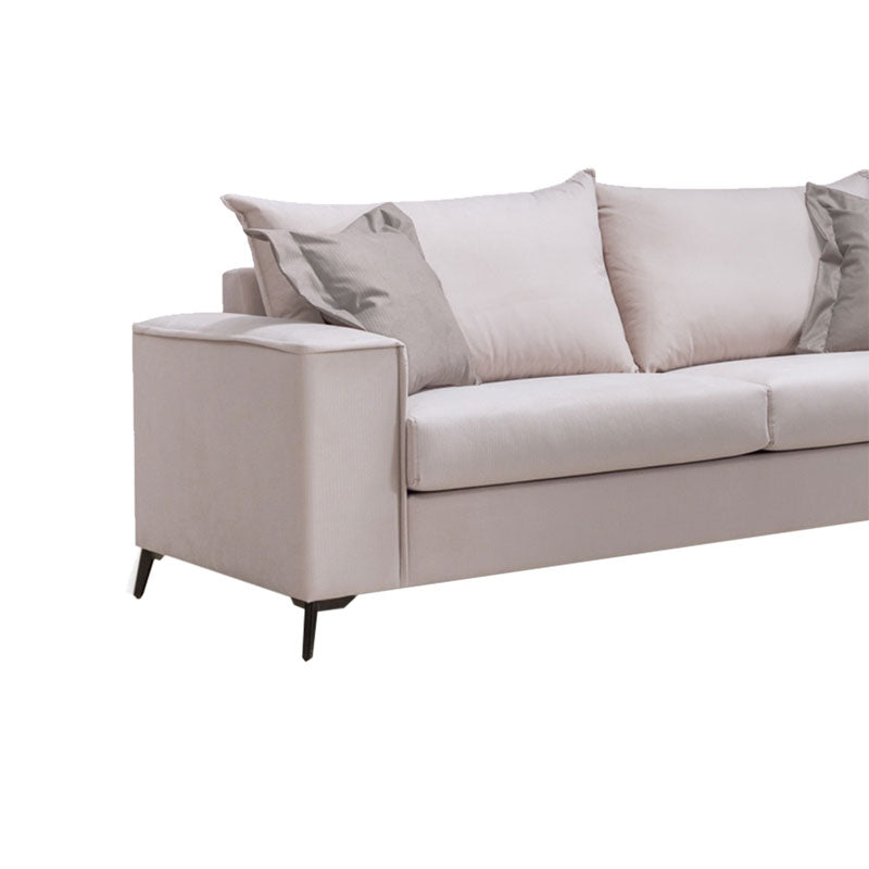 Καναπές Verona 3θέσιος cream - μαξιλάρια mocha 225x93x100εκ - Pakobazaar