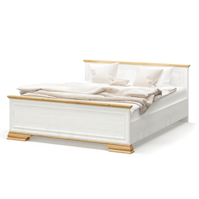 Κρεβάτι Jaden  golden oak-λευκό antique 160x200εκ - Pakobazaar