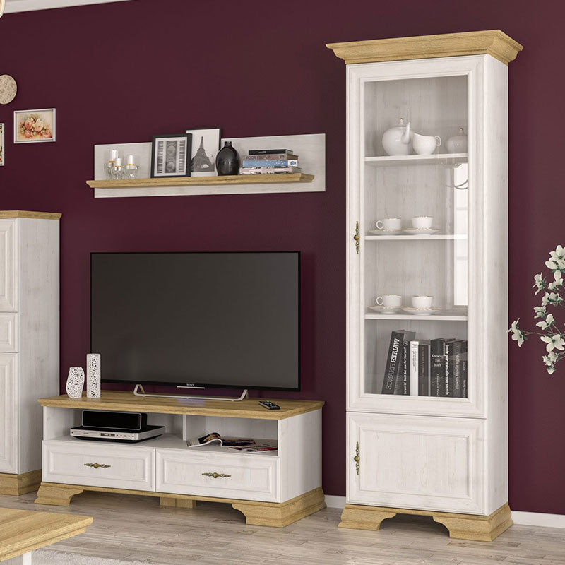 Βιτρίνα Jaden  golden oak-λευκό antique 70,5x43x197,5εκ - Image 2