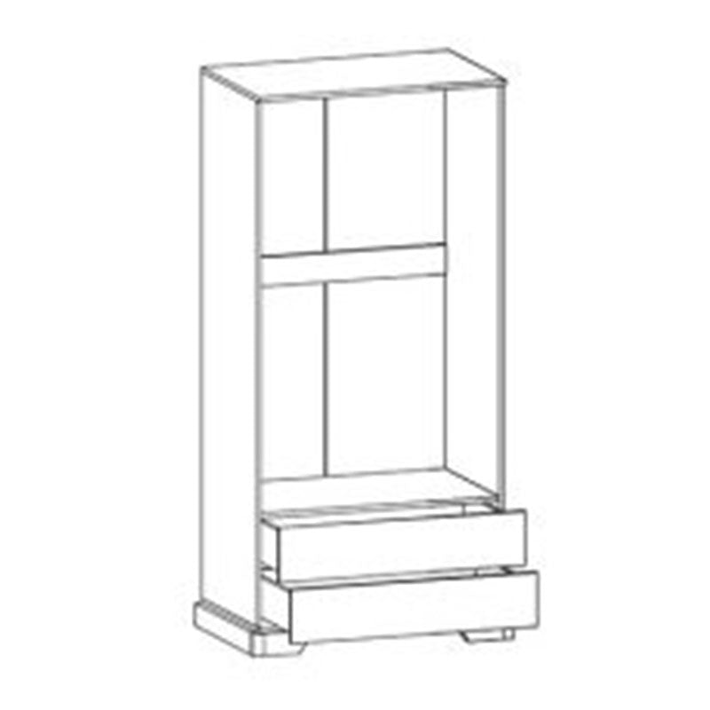 Ντουλάπα Jaden  δίφυλλη golden oak-λευκό antique 101x62x197,5εκ - Pakobazaar