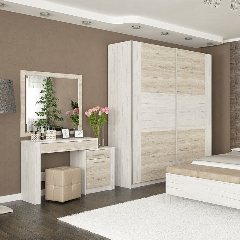 Τουαλέτα-καθρέπτης Neruda  λευκό antique-oak 114,5x39,5x76εκ - Image 2