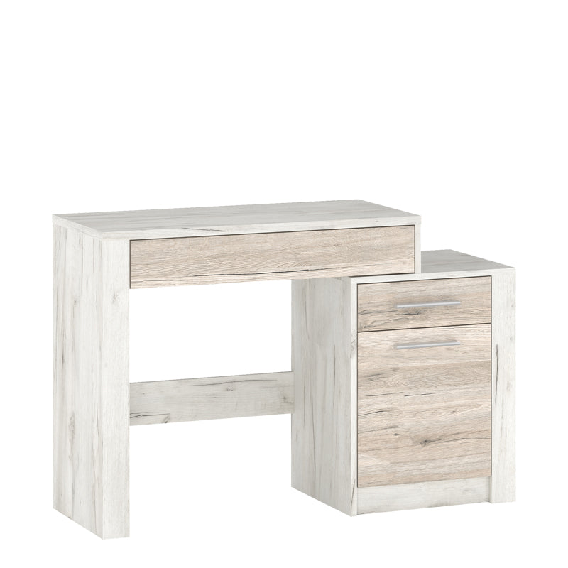 Τουαλέτα-καθρέπτης Neruda  λευκό antique-oak 114,5x39,5x76εκ - Image 3