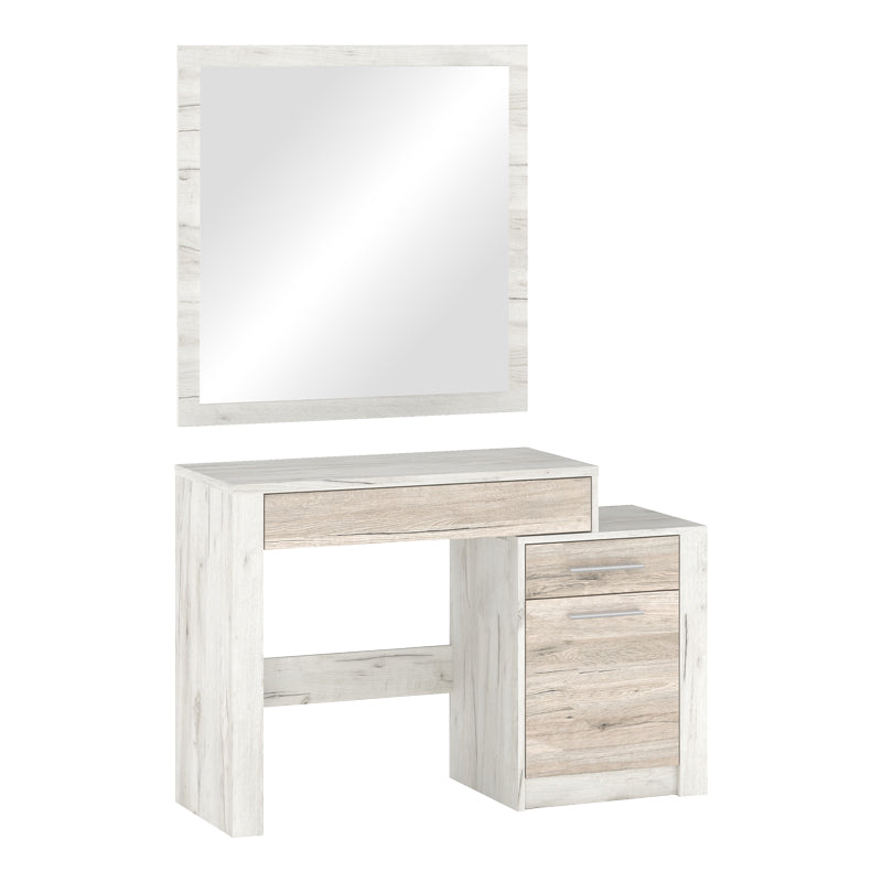 Τουαλέτα-καθρέπτης Neruda  λευκό antique-oak 114,5x39,5x76εκ - Image 1