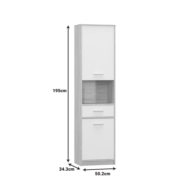 Στήλη Letto  σε oak - λευκό ματ απόχρωση 50,2x34,3x195εκ - Image 2