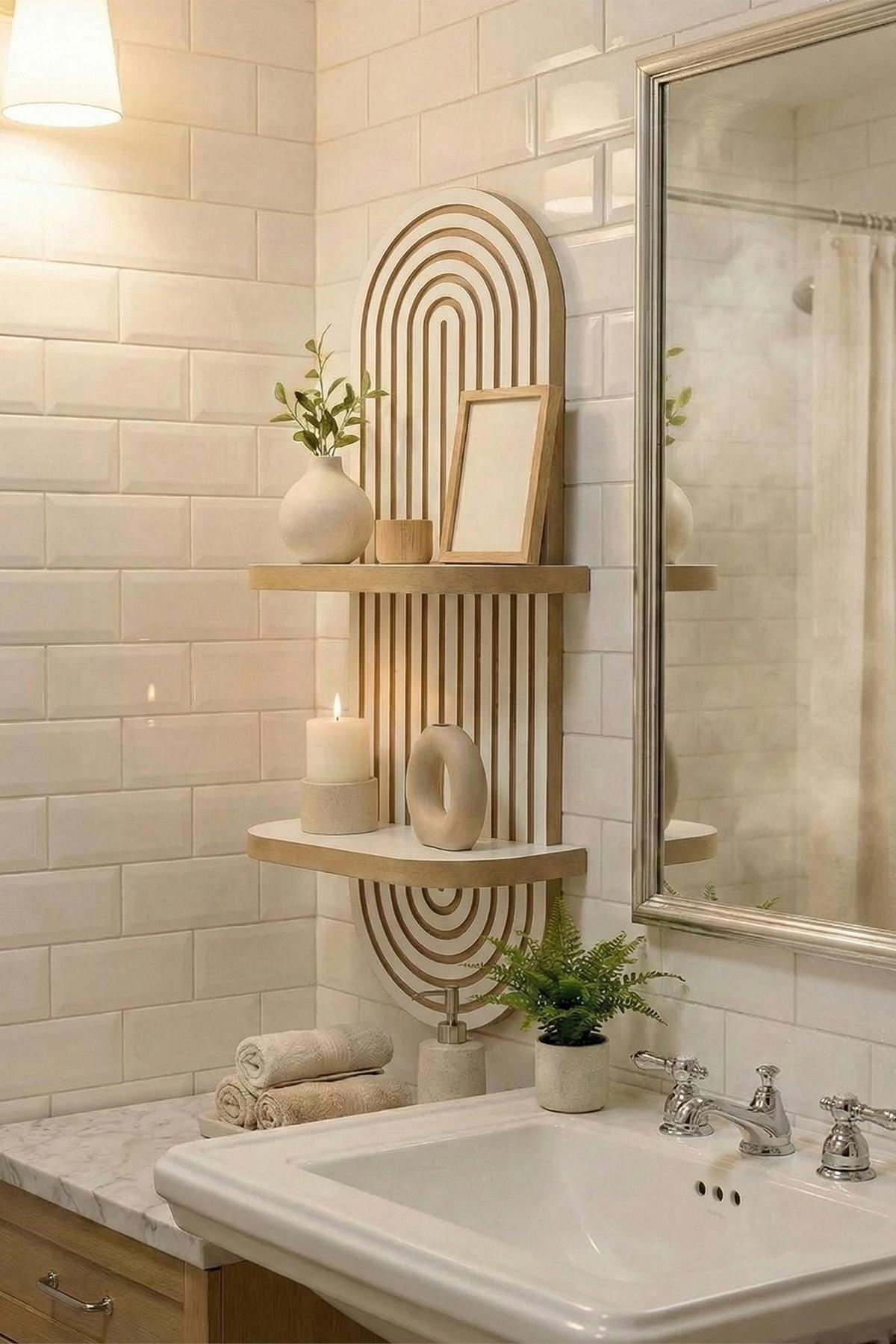 Ράφι Τοίχου Kamini Λευκό 26x13x70 εκ. MDF