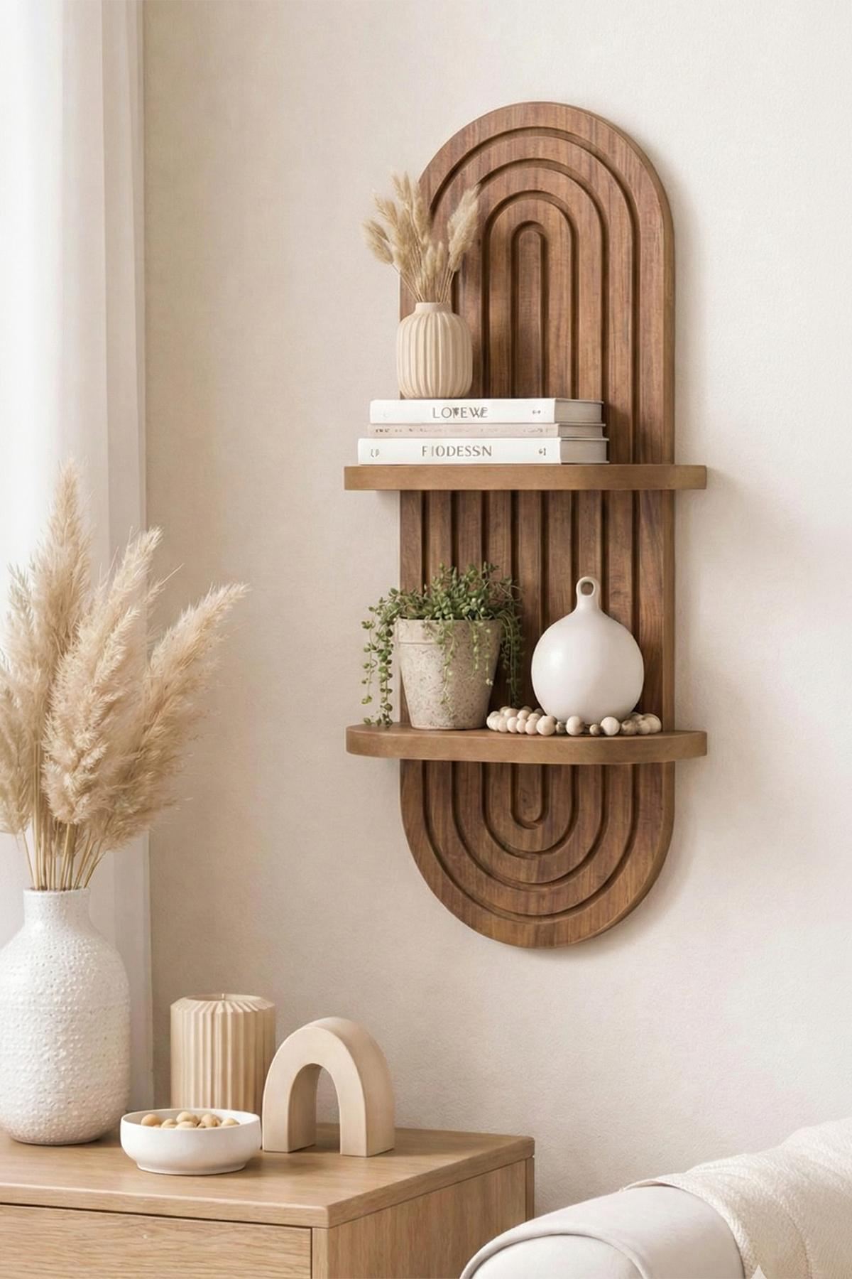 Ράφι Τοίχου Kamini Δρυς 26x13x70 εκ. MDF