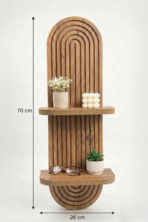 Ράφι Τοίχου Kamini Δρυς 26x13x70 εκ. MDF