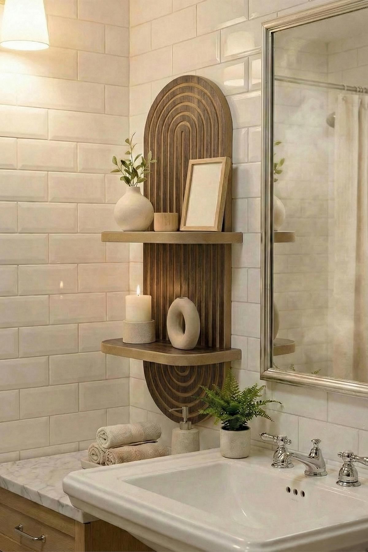 Ράφι Τοίχου Kamini Βέγγε 26x13x70 εκ. MDF
