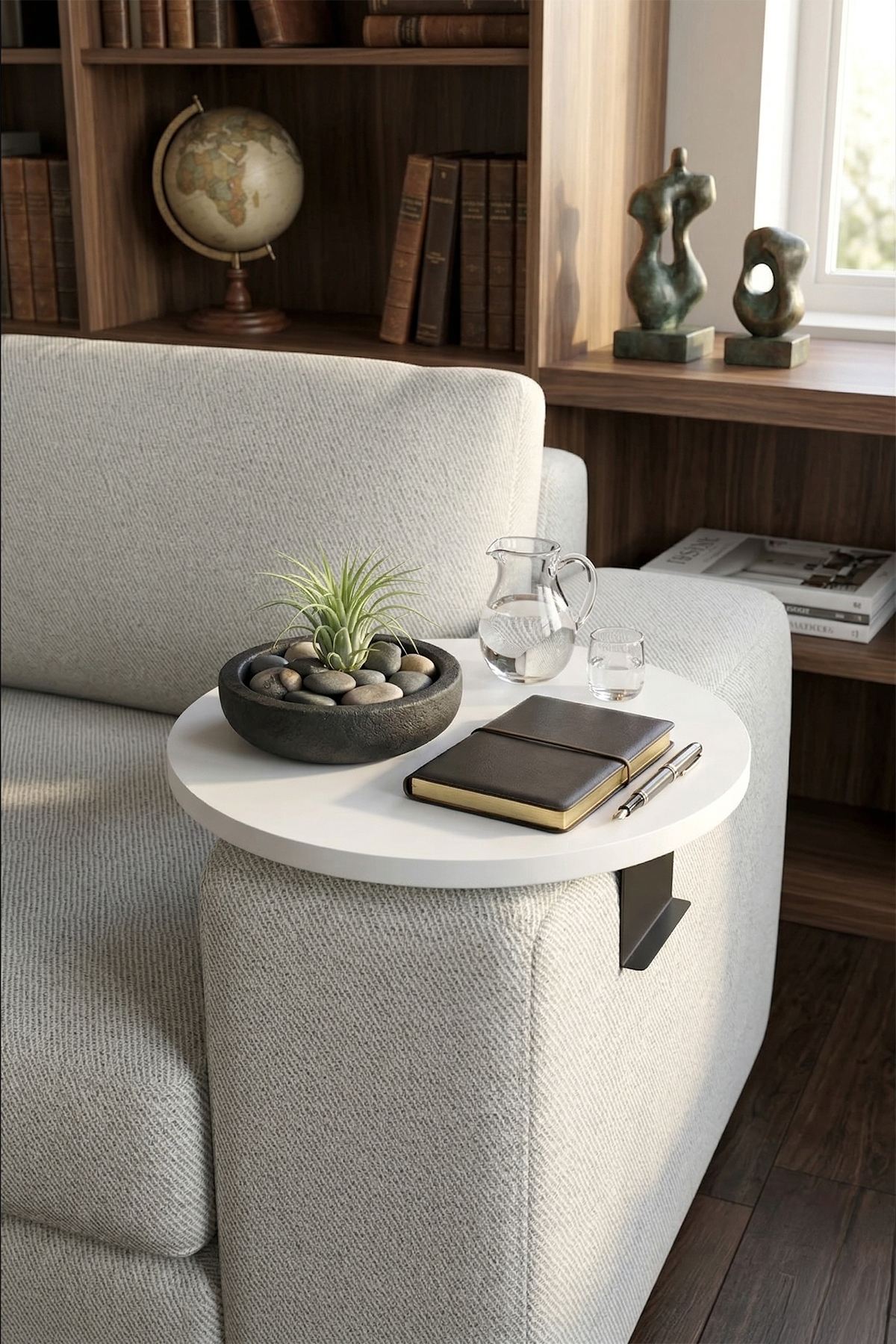 Τραπεζάκι Μπράτσου Καναπέ Messaria Λευκό 32x32x10 εκ. MDF