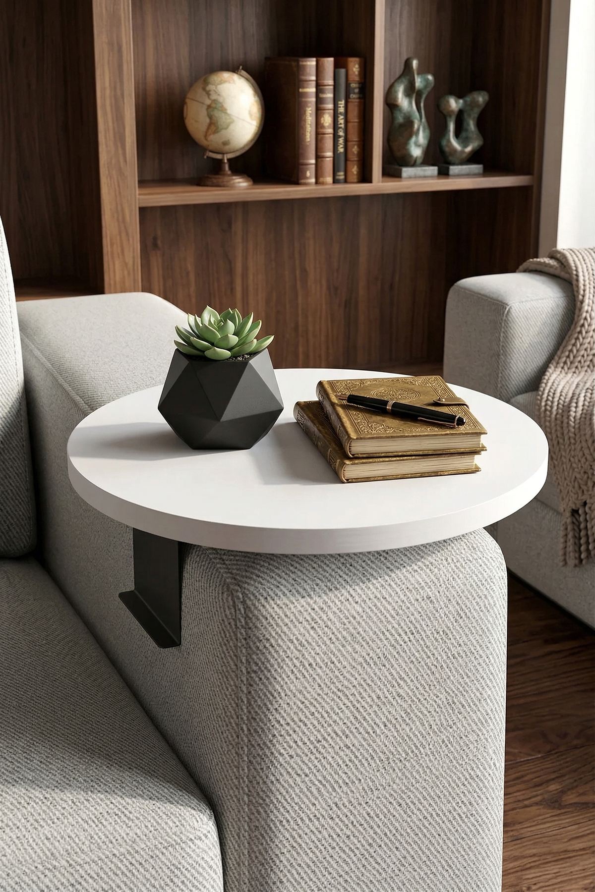 Τραπεζάκι Μπράτσου Καναπέ Messaria Λευκό 32x32x10 εκ. MDF
