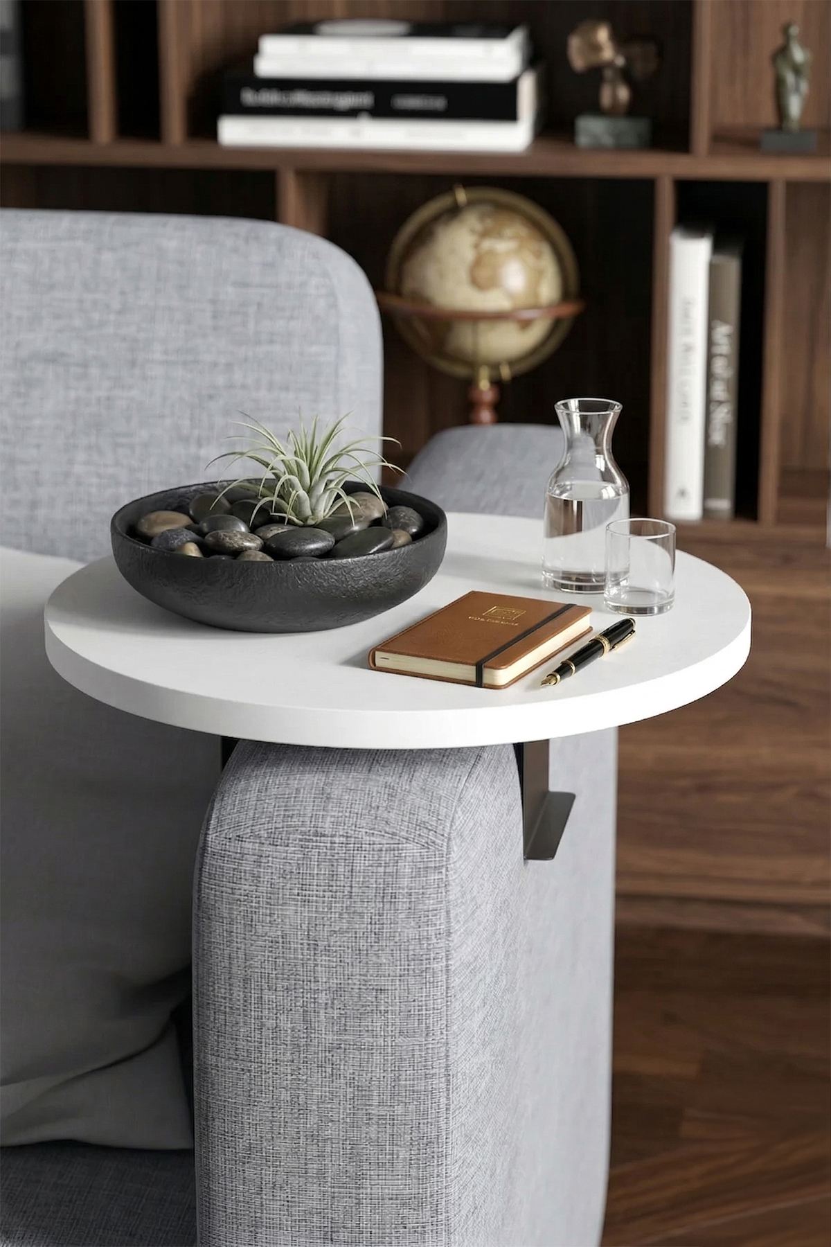 Τραπεζάκι Μπράτσου Καναπέ Messaria Λευκό 32x32x10 εκ. MDF
