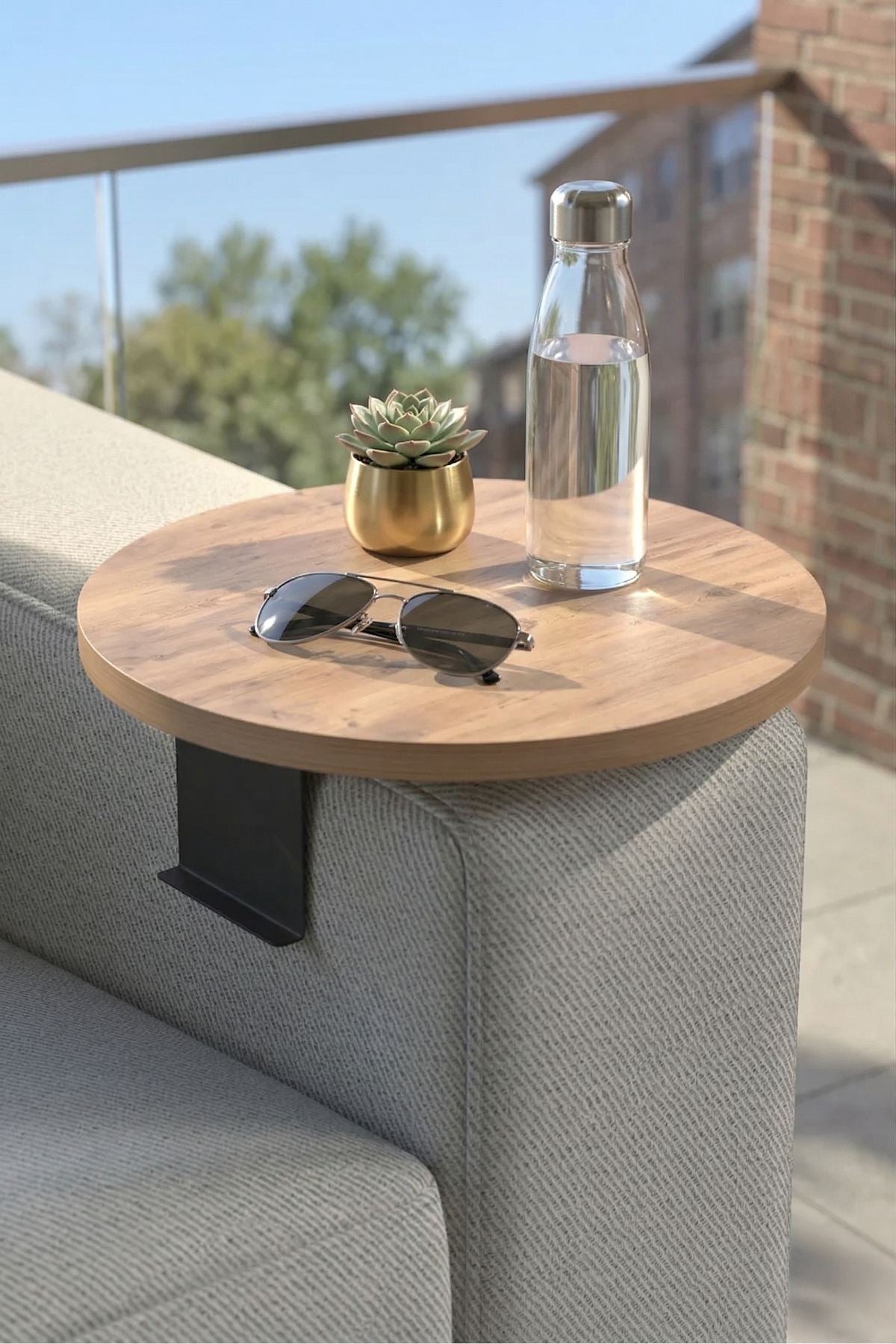 Τραπεζάκι Μπράτσου Καναπέ Messaria Δρυς 32x32x10 εκ. MDF