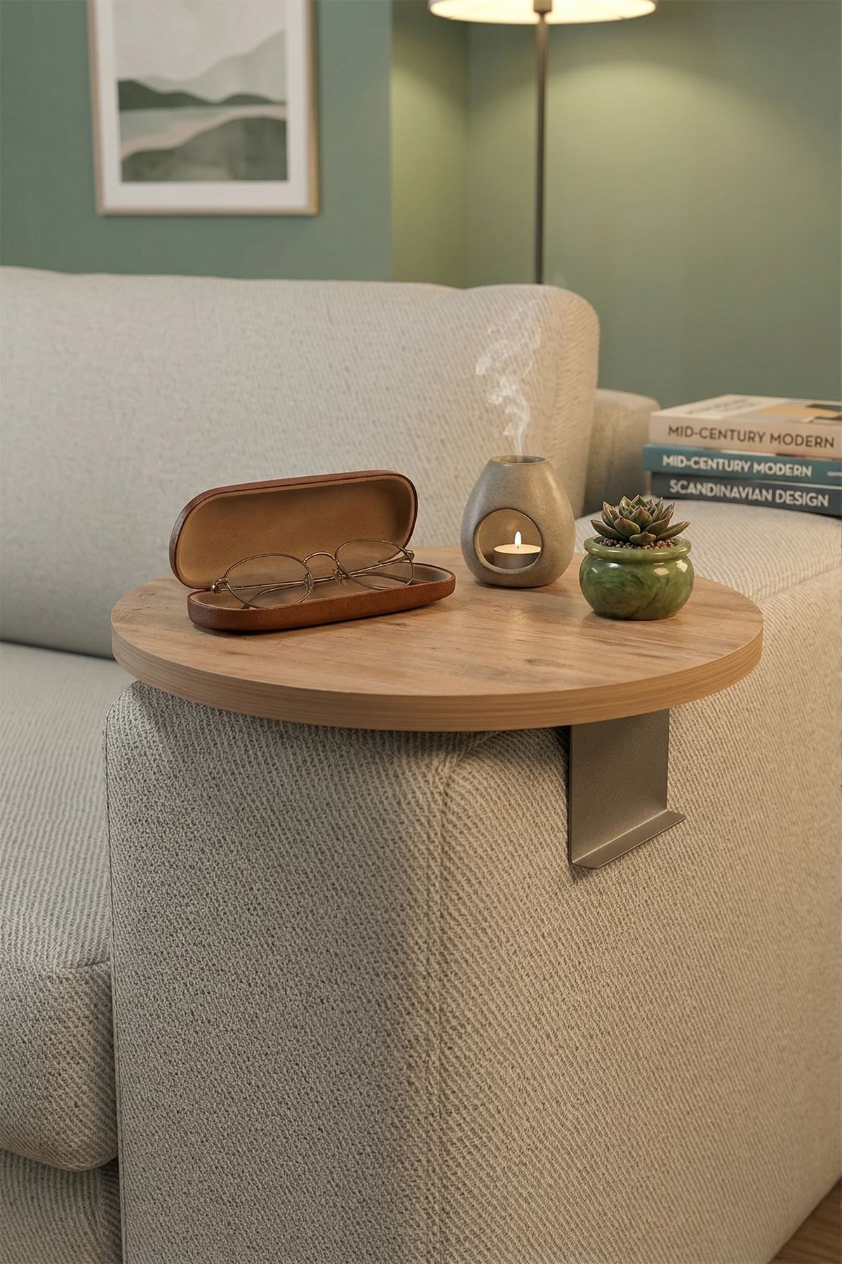 Τραπεζάκι Μπράτσου Καναπέ Messaria Δρυς 32x32x10 εκ. MDF