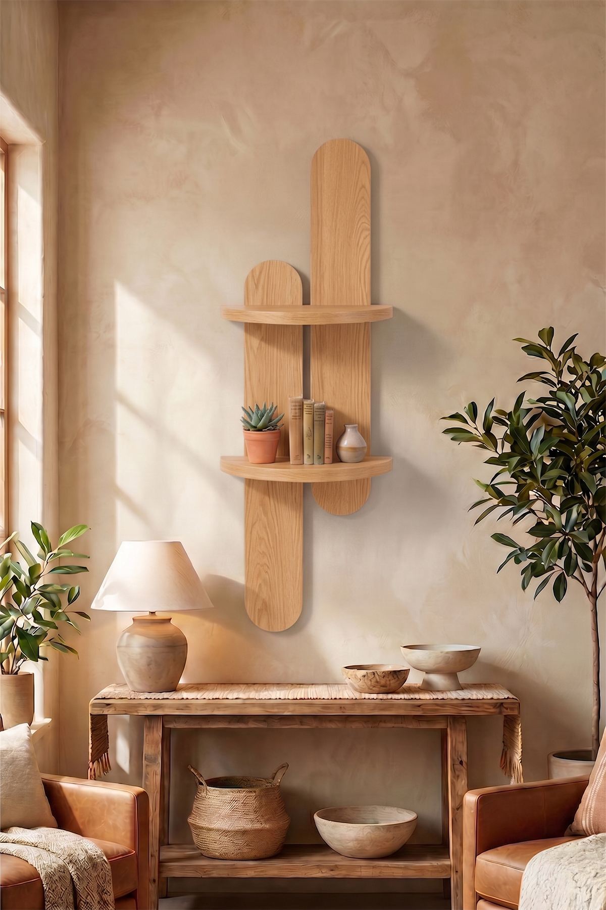 Ράφι Τοίχου Kapareli Δρυς 26x13x80 εκ. MDF