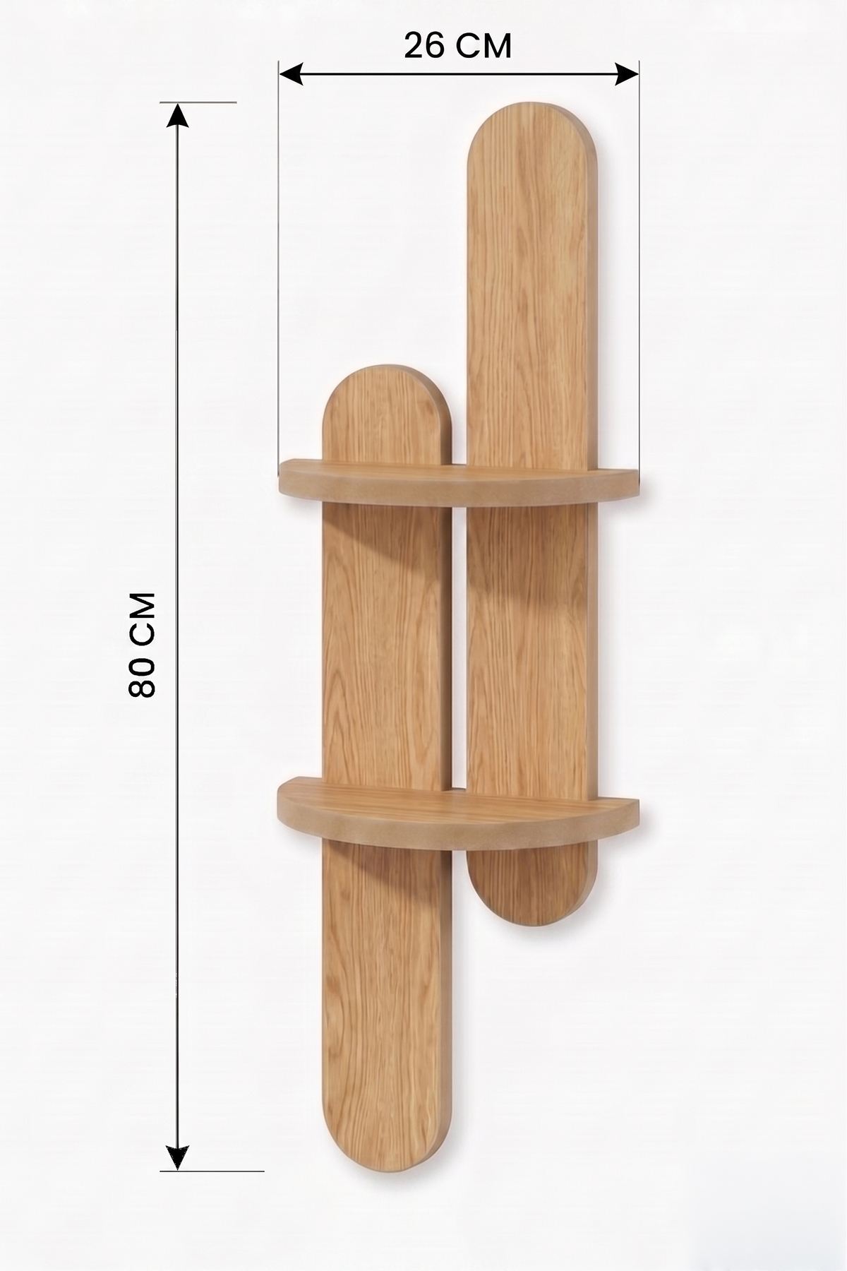 Ράφι Τοίχου Kapareli Δρυς 26x13x80 εκ. MDF