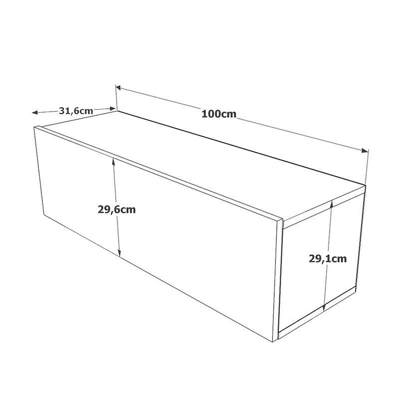 Έπιπλο τηλεόρασης επιτοίχιο Serit  λευκό-oak 100x31,5x29,5εκ - Pakobazaar