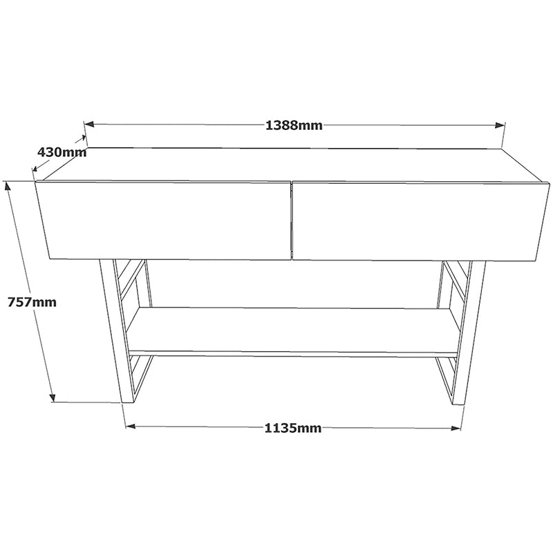 Κονσόλα Vien  oak-μαύρο 139x43x75,5εκ - Pakobazaar