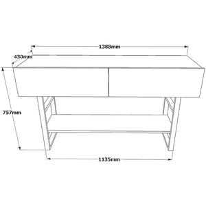 Κονσόλα Vien  oak-μαύρο 139x43x75,5εκ - Pakobazaar