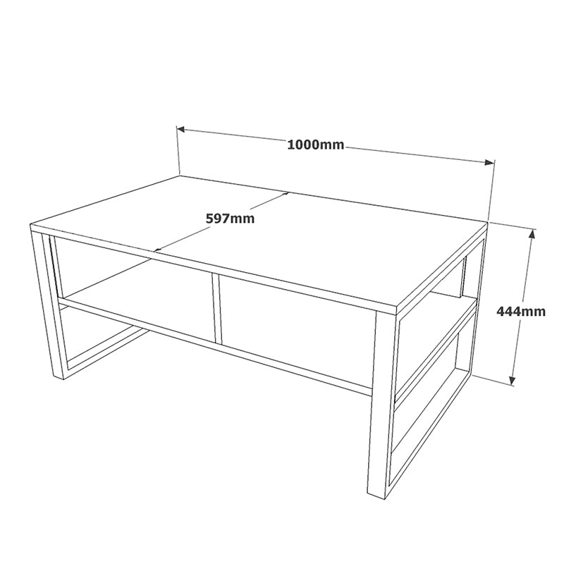 Τραπέζι σαλονιού Honora  oak-μαύρο 100x60x44,5εκ - Pakobazaar