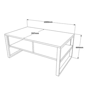 Τραπέζι σαλονιού Honora  oak-μαύρο 100x60x44,5εκ - Pakobazaar