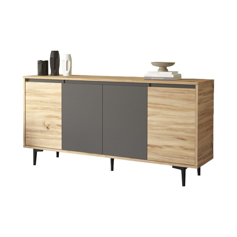 Μπουφές Augusta  oak-ανθρακί 160x40x78.5εκ - Image 1