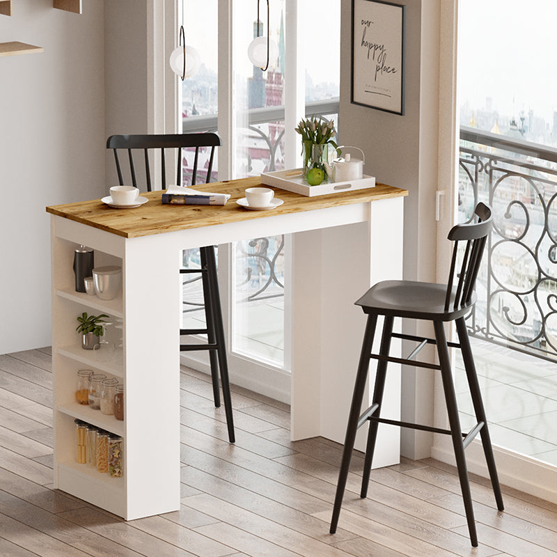 Τραπέζι μπαρ Riff  λευκό-oak 120x51.5x101.5εκ - Image 2