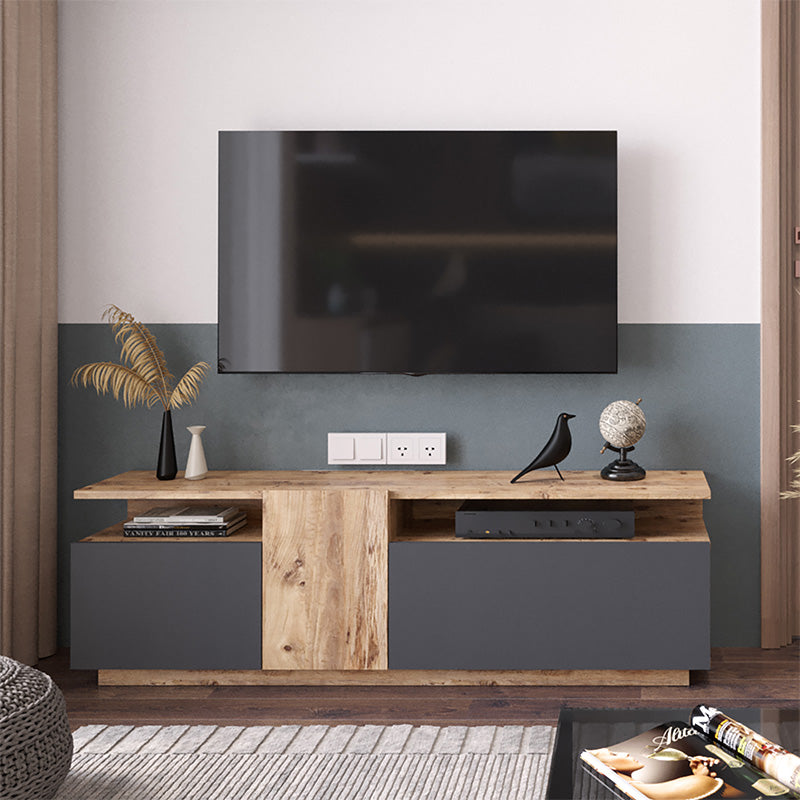 Έπιπλο τηλεόρασης Elana  sonoma-ανθρακί 150x29.5x46.3εκ - Pakobazaar