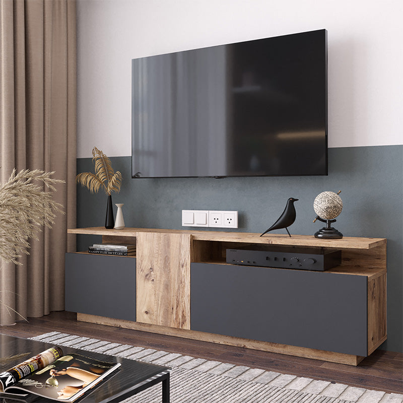 Έπιπλο τηλεόρασης Elana  sonoma-ανθρακί 150x29.5x46.3εκ - Pakobazaar