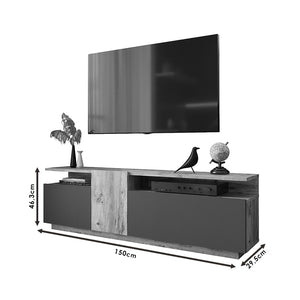 Έπιπλο τηλεόρασης Elana  sonoma-ανθρακί 150x29.5x46.3εκ - Pakobazaar