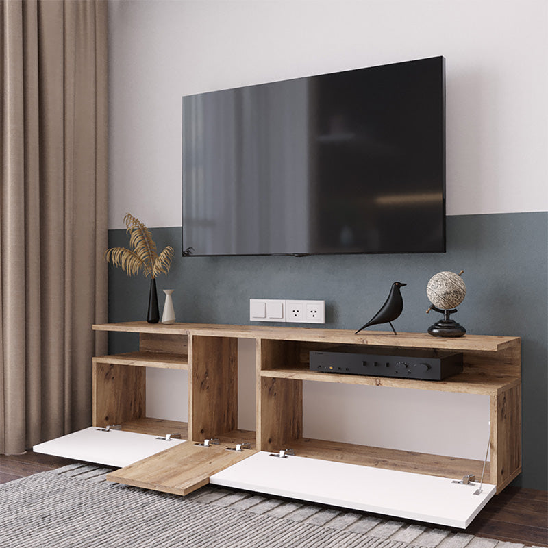 Έπιπλο τηλεόρασης Elana  sonoma-λευκό 150x29.5x46.3εκ - Pakobazaar
