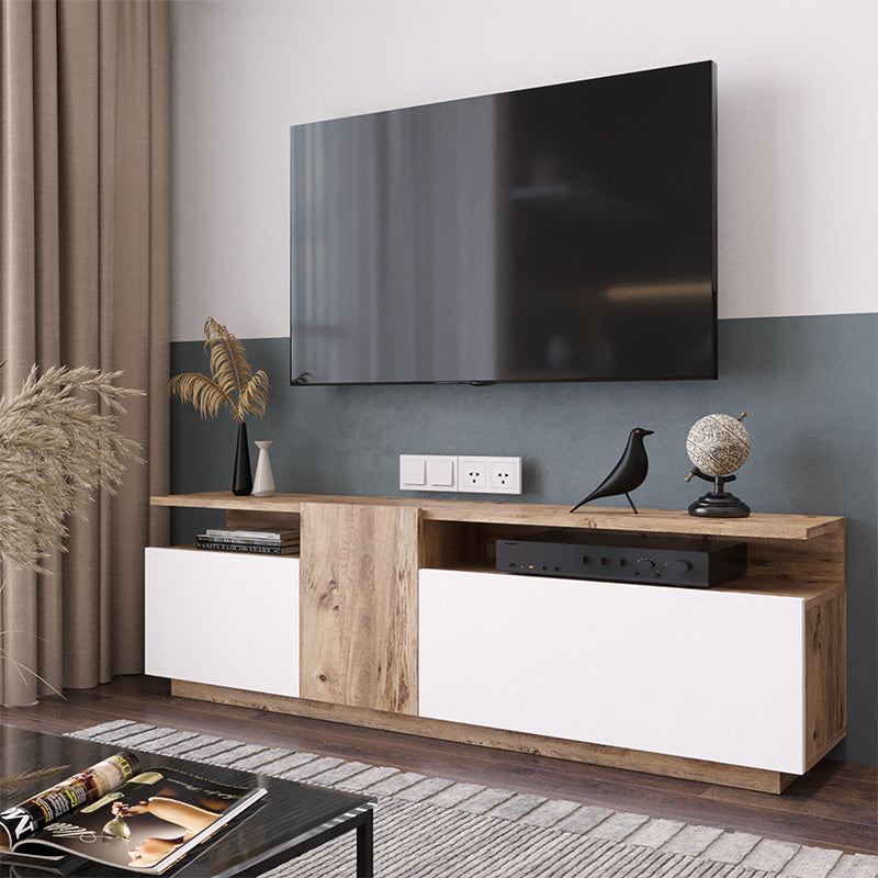 Έπιπλο τηλεόρασης Elana  sonoma-λευκό 150x29.5x46.3εκ - Pakobazaar