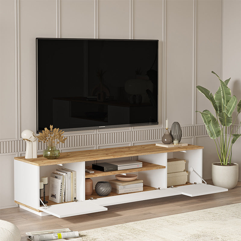 Έπιπλο τηλεόρασης Soren  sonoma-λευκό 180x.44.5x44.6εκ - Pakobazaar