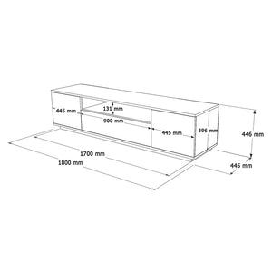 Έπιπλο τηλεόρασης Soren  sonoma-λευκό 180x.44.5x44.6εκ - Pakobazaar