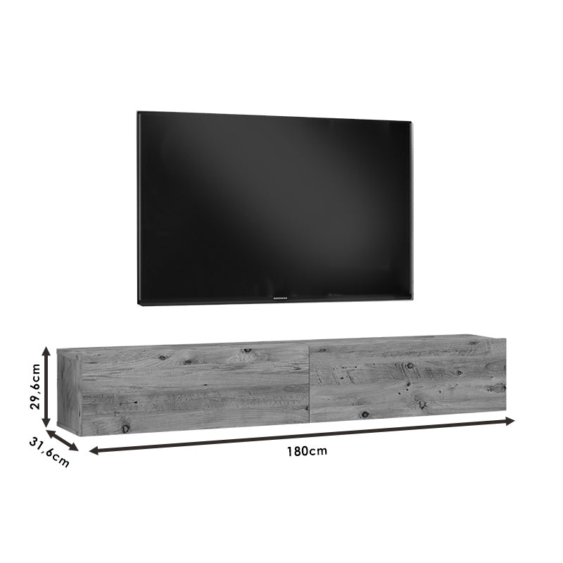 Έπιπλο τηλεόρασης επιτοίχιο Dello  sonoma 180x31.6x29.6εκ - Pakobazaar