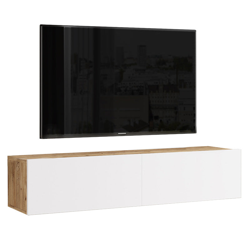 Έπιπλο τηλεόρασης επιτοίχιο Serit  λευκό-sonoma 140x31.6x29.6εκ - Image 1