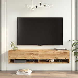 Έπιπλο τηλεόρασης επιτοίχιο Roscoe  sonoma 140x31.6x29.6εκ - Image 4